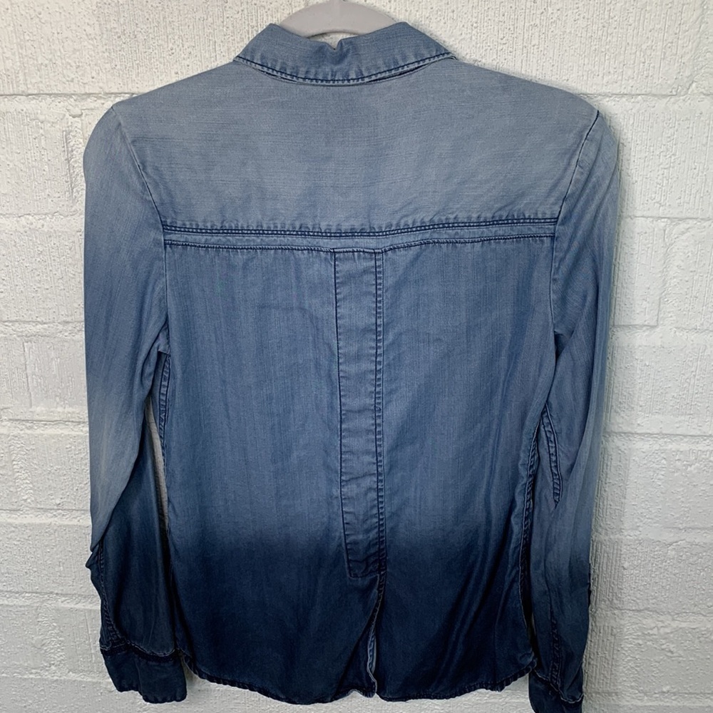 Anthropologie Holding Horses Ombre Tencel Button Down Long Sleeve Top size XS - Picture 7 of 8